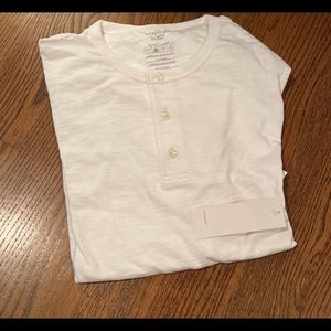 Short sleeve large white Vince. Henley. Unworn and tags on.